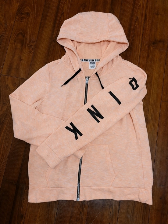 PINK Victoria's Secret Other - VS PINK Victoria's Secret Pink Full-Zip Hoodie with Sleeve Logo Medium